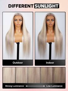 ALL READY WIG 613 金色亮点浅色升级版 13x6 蕾丝前假发直发真人发预拔迷你结透气蕾丝 180% 密度真人发假发拉绳可调节 - S10/613 - 查看 11