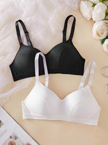 SHEIN 2 Stücke drahtlose, bequeme, lässige Sport-BHs für Frauen