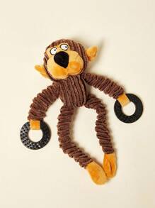 PETSIN Juguete de peluche con forma de animal para dentición con sonido de ladrido BB incorporado, juguete interactivo para morder para perros