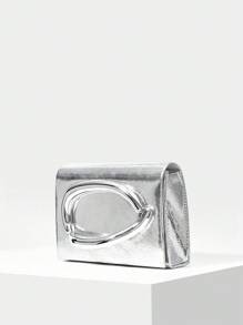 MOTF PREMIUM WOMEN'S TEXTURED MATERIAL SILVER EVENING CLUTCH - Silver - View 3