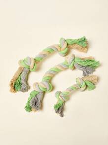 PETSIN Juguete para perro de cuerda de algodón con nudo y hueso, compañero que alivia el estrés, juego interactivo para perros