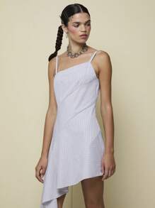 COUREZ Asymmetric Cut And Sew Cami Dress /Y2K Vacation Outfits Women Women Summer Clothes Going Out Outfits Cute Vacation Sexy Summer Dresses For Women - Pink - View 4