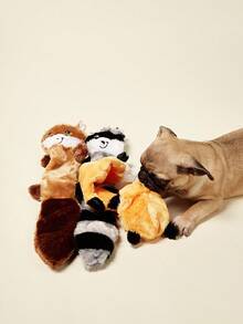 PETSIN 可爱松鼠浣熊毛绒狗玩具，内置 BB 呼叫声音，狗狗互动游戏 - 彩色 - 查看 2