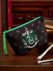 HARRY POTTER X SHEIN 1 Pc , Logo Printed Lightweight Cosmetic Bag, Suitable For Storing Cosmetics, Stationery, Daily Necessities, Digital Products, Great For Commuting, School, Travel, Suitable For Men, Women, Students, Children And All,Back To School - Black - View 7