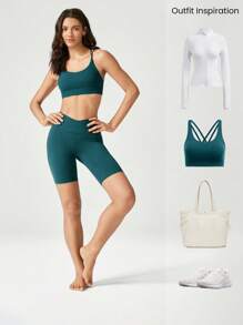 GLOWMODE Quần short đạp xe Crossover FeatherFit™ 8" dùng cho chạy bộ, tập thể dục, đạp xe, tập thể dục mùa hè - tầm gửi - Xem 7