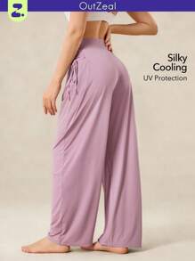 OutZeal Women Cool Touch Silky Soft UV Protection Pockets Outdoor Pants Travel Vacation Casual - Mauve Purple - View 11