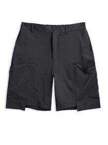 Manfinity Homme Shorts décontracté polyvalents de couleur unie à grande poche pour hommes