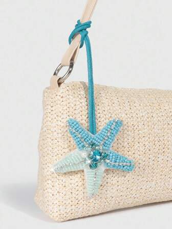 Fairycore 1 Stück farbenfroher Boho-Perlen-Seestern-Anhänger, Strand-Tasche Urlaubsdekoration