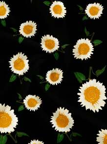 SHEIN EZwear Casual Simple Sunflower All-Over Print Bodycon Cami Maxi Dress, Suitable For Summer Suitable For Going Out Chic Dress - Multicolor - View 3