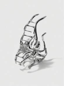 ROMWE Grunge Punk 1 件金属蜘蛛发爪街头爪夹发夹发夹发钳发夹发夹万圣节