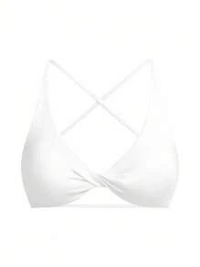 Gameset SHEIN Sport Áo ngực thể thao Yoga liền mạch với thiết kế chéo phía trước, đa năng cho thể thao và mặc thường ngày - Nhiều màu - Xem 6