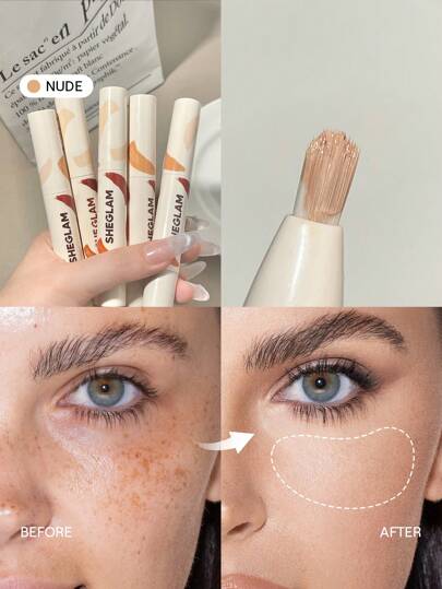 Perfect Skin High Coverage Concealer-Nude 20 Shades Liquid Concealer Brush Idratante Leggero Tutto Il Giorno Correttore Trucco Saldi Correttore Marchio Bellezza Trucco Cosmetico Per Donne Ragazze Perfetto Per Autunno Inverno Ideale Per Y2K Elegante Moda Adatto Per Compleanno Natale Presente Festa Pronto Migliore Colore