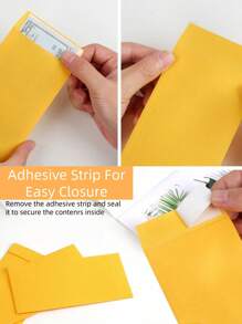 SHEIN 1PC/40Pcs Cash Envelopes, 3.2x6.6 Inch Cash Envelopes, Brown Kraft Money Saving Envelopes, Key Envelopes For Coins, Checks, Gift Cards And Tickets Back To School - Yellow - View 6