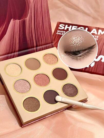 SHEGLAM Nude Beginnings Palette 9 色霧面眼影盤自然裸棕色持久柔軟順滑經典造型眼影眼影 品牌 美容 化妝 化妝品 適合女性與女孩 完美搭配冬季春季 Y2K 時尚 流行 生日禮物 假期 派對準備就緒 最佳顏色