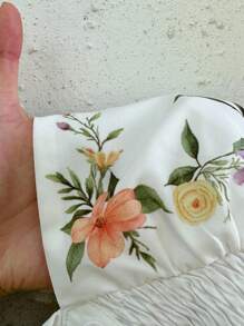 SHEIN SunnyBelle 女式夏季休闲度假花卉印花细肩带迷你裙 - 彩色 - 查看 8
