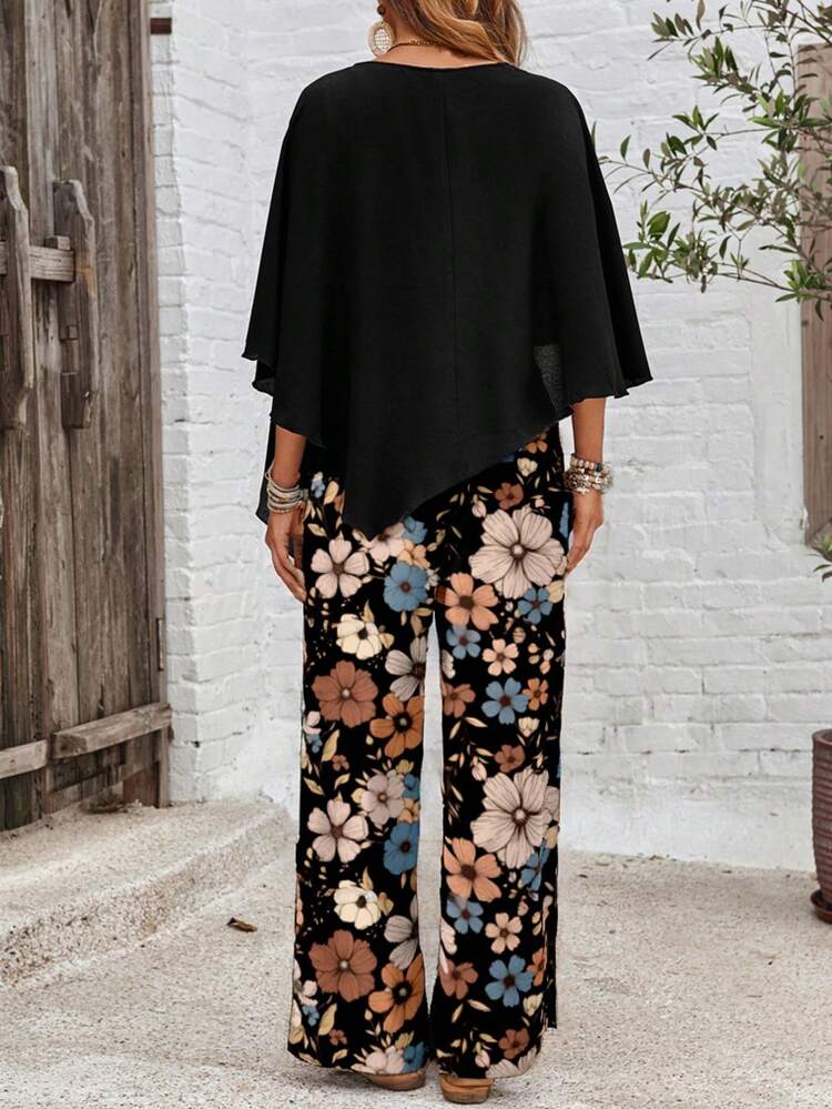 2pcs/Set Women Summer Floral Pattern Outfit, Suitable For Warm Season Suitable For Going Out