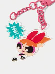 THE POWERPUFF GIRLS X SHEIN Móc khóa hình hoa dễ thương màu hồng - Nhiều màu - Xem 3