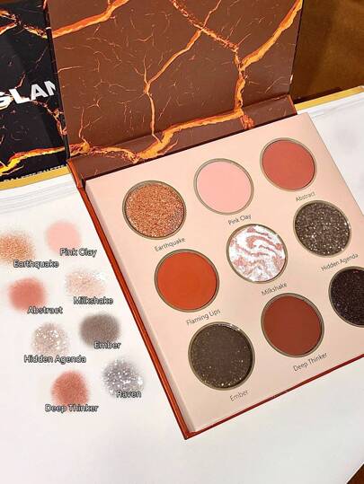 SHEGLAM Lots To Lava Palette 9 色霧面閃光眼影盤橙棕色持久不暈染順滑易暈染眼影眼影 品牌 美容 化妝 化妝品 適合女性與女孩 完美搭配冬季春季 Y2K 時尚 流行 生日 情人節禮物 假期 派對準備就緒 最佳顏色