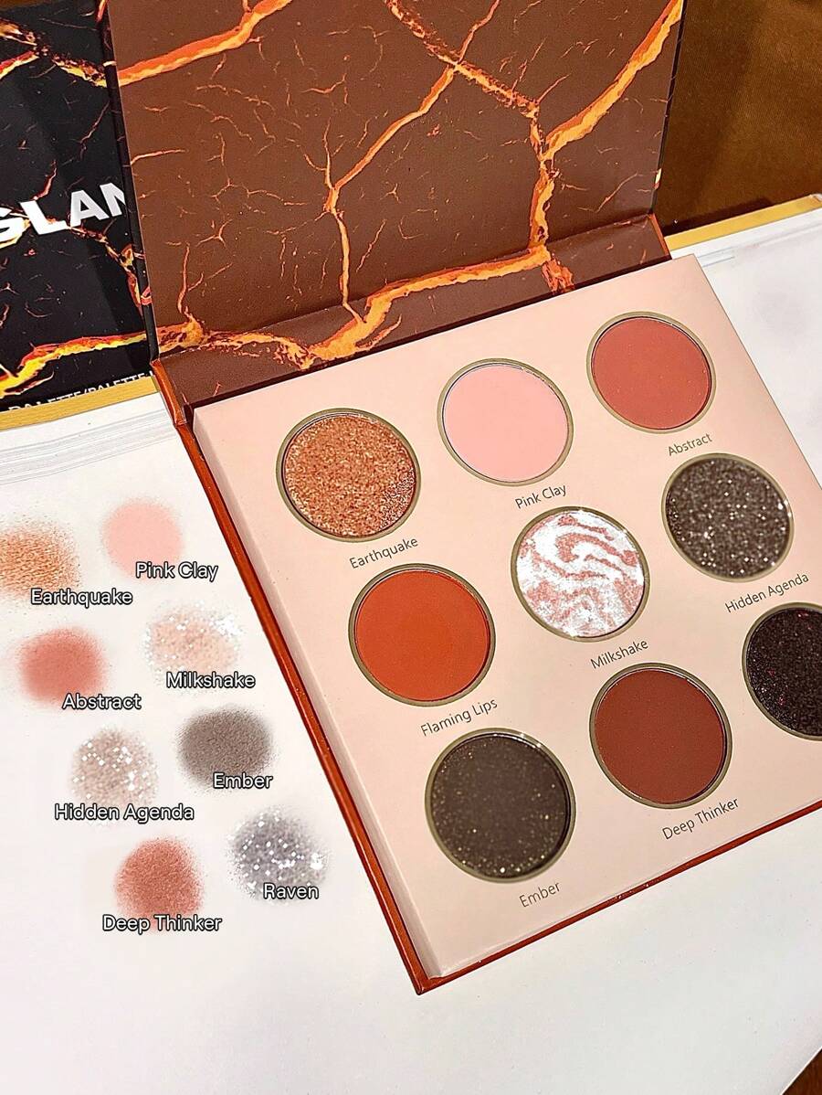 SHEGLAM مجموعة ظلال العيون Lots To Lava Palette 9 ألوان مطفية لامعة برتقالية بنية تدوم طويلاً بدون تلطخ ناعمة قابلة للدمج سهلة الارتداء ظلال العيون هدايا لعيد الميلاد والشتاء علامة تجارية جمال مكياج مستحضرات تجميل للنساء الفتيات مثالي لفصل الخريف الشتاء مثالي ل- Y2K أزياء أنيقة هدية حفلة جاهز أفضل لون