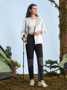 In My Nature 女式插肩袖前拉链连帽户外雨衣夹克 - 白色 - 查看 5