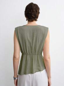 Aalyst New Sleeveless Solid Color French Blouse For Summer