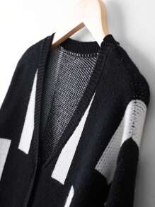 SHEIN Explorewe Boys Black & White Cardigan, Simple Street Casual, Suitable For Travel, Gatherings, Back To School, Spring, Summer And Autumn - Black and White - View 4