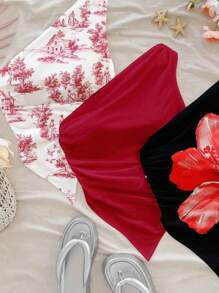 Soleia 女士休闲褶饰肩无袖上衣，适合度假 - 彩色 - 查看 4