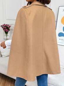 SHEIN Chaqueta regular con cuello de solapa y estilo de capa de doble botonadura de unicolor para maternidad
