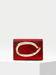 MOTF PREMIUM METALLIC DECOR PU LEATHER CLUTCH - Red - View 2
