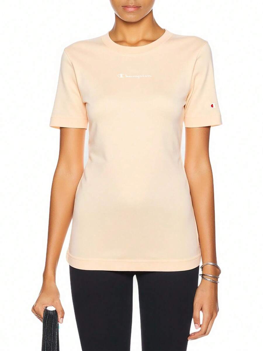 Champion Women's Crew Neck Relaxed-Fit Short Sleeve Basic Casual T-Shirt, Summer - Beige - View 1