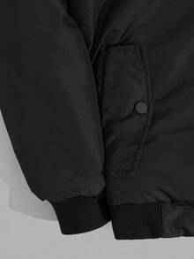 EURMUSE Áo khoác mùa đông cổ cao chất lượng cao cho nam - màu đen - Xem 6