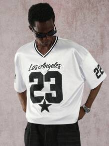 PAVTROS 亮面面料宽松短款男士T恤 - 白色 - 查看 2