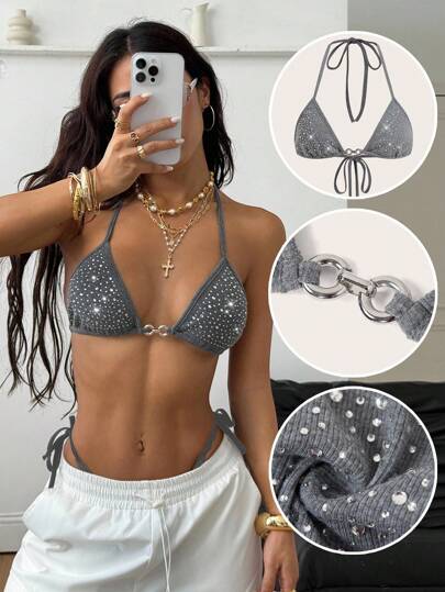 Coolane 女士夏季 Y2K 音乐节闪亮背心