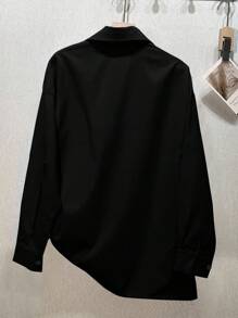 Jouncy 女式常规尺码休闲长袖衬衫 - 黑色 - 查看 2