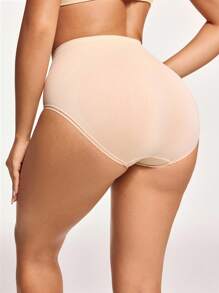 SHAPORA Solid High Waisted Shapewear Panty - Apricot - View 3