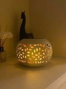 1pc/2pcs Solar Orb Imitation Ceramic Pot Lantern, Dancing Warm Light Flashing Flame Lamp, Outdoor Waterproof Decoration Landscape Light Suitable For Home Decor Patio Lawn Porch Terrace Garden Path Driveway Sidewalk Fence Deck Patio Pool Area Family Dinner Birthday Party Wedding Decor Ambiance Lamp (Black/White)