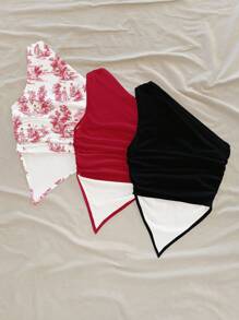 Soleia 女士休闲褶饰肩无袖上衣，适合度假 - 彩色 - 查看 2