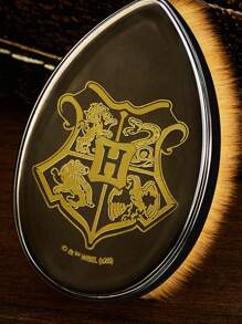 HARRY POTTER X SHEIN 1pc Logo Printed Gold Foil Blush Brush, Curved Bristles Won't Clump, Quick Application, Lightweight Makeup, Easy Storage, Dust-Proof, Portable - Black - View 7