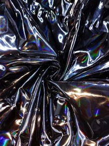 Calvaya 大码女式纯色闪亮 PU 皮革紧身裤，时尚紧身裤 - 黑色 - 查看 7