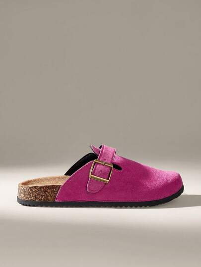 Solecia Women's Fashion Thick Sole Slippers, Square Buckle Decoration, Pair With Women Shoes For Christmas