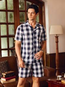 EverLounge Retro British Gentleman Plaid Cardigan Set For Men - Multicolor - View 3