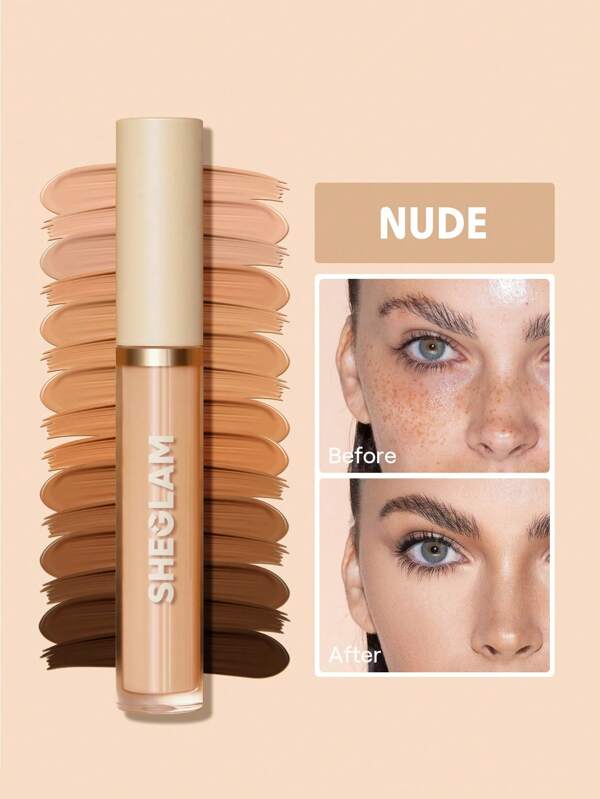 SHEGLAM Like Magic 12Hr Full Coverage Concealer-Nude  Matte Liquid Concealer Long Lasting Brightening Color Corrector Weightless All-Day Long Lasting Hydrating Concealer Christmas Winter Concealer Graduation Birthday Holiday Summer Fall Autumn Y2K Fancy Fashion Women Makeup Cosmetic Party Beach Travel Camping Outdoors School Campus Trip Festivals Decor Gift Present Rose Girl Cosplay Best Color Charm Vibe