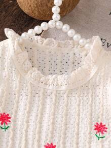 2件套女婴时尚针织上衣和牛仔效果短裤套装 - 彩色 - 查看 6