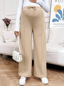 SHEIN Maternity Casual Solid Straight Leg Sweatpants