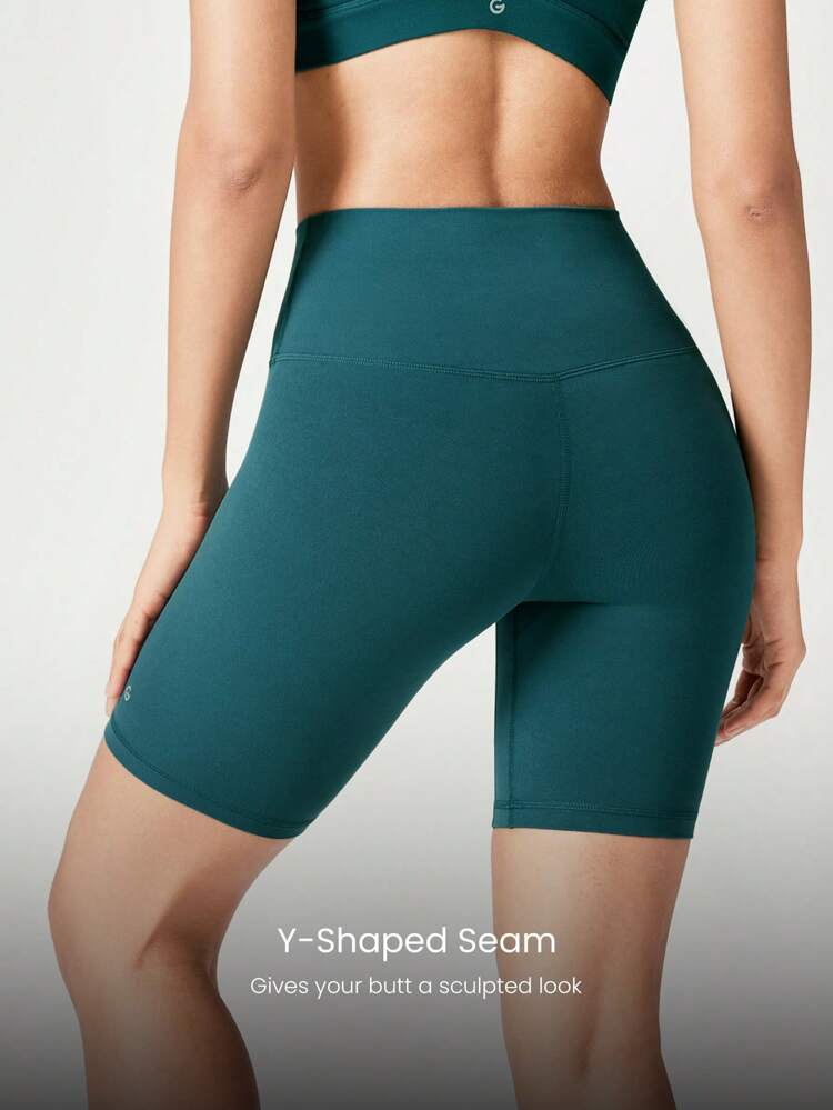 8" FeatherFit™ Crossover Biker Shorts Cycling Running Gym Workout