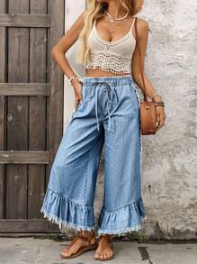 EMERY ROSE 大码女式休闲无弹性磨边牛仔裤，四季皆宜