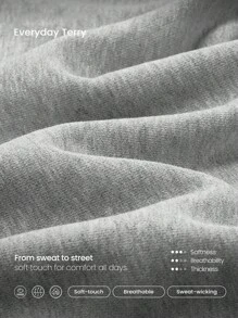 GLOWMODE 日常毛圈布双向穿着可调节抽绳腰带阔腿慢跑运动裤带侧袋日常休闲装 - 淺灰色 - 查看 6