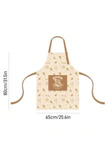 HARRY POTTER X SHEIN 1pc Pattern Unisex Waterproof Apron, Suitable For Cooking And Baking - Apricot - View 3