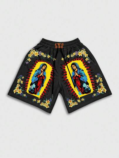 Street Life Pantalones cortos casuales para hombre con estampado gráfico de calle, adecuados para primavera y verano