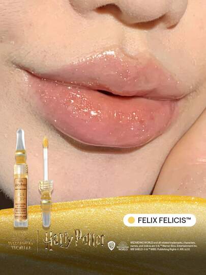 Harry Potter™ X SHEGLAM ملمع شفاه هاري بوتر™ ماجيك إليكسير-ملمع شفاه فيليكس فيليسيز™ عالي اللمعان ملمع شفاه لامع مرطب للعناية بالشفاه يقلل من الخطوط الدقيقة على الشفاه أحمر شفاه سائل ناعم ملمع شفاه هدية عيد الميلاد روج,ملمع شفاه شفاف علامة تجارية جمال مكياج مستحضرات تجميل للنساء الفتيات مثالي لفصل الخريف الشتاء مثالي ل- Y2K أزياء أنيقة هدية حفلة جاهز أفضل لون
